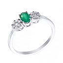 Кольцо помолвочное из белого золота с бриллиантами