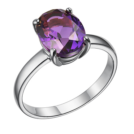 Кольцо из серебра с аметистом