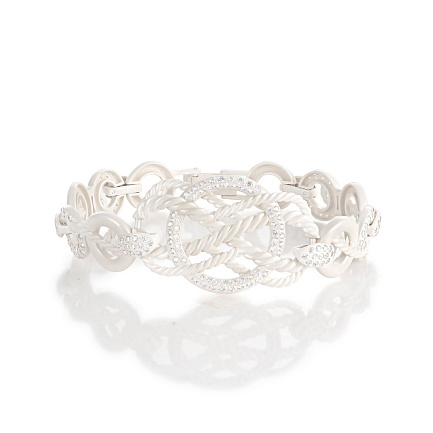 Браслет декоративный из серебра с фианитами