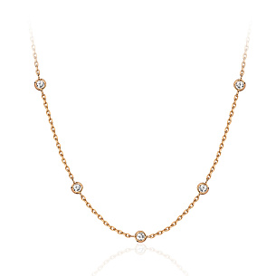 Колье из красного золота с фианитом