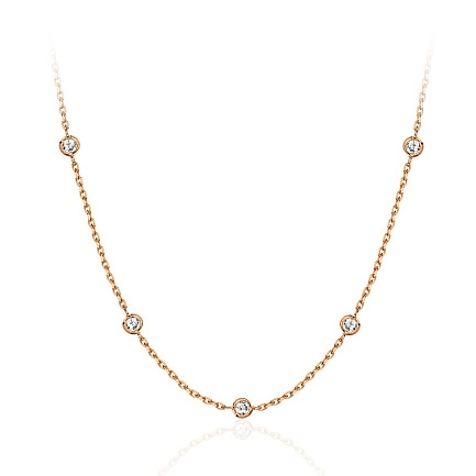 Колье из красного золота с фианитами