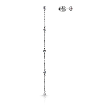 Пусеты из белого золота с бриллиантами