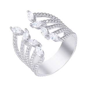 Кольцо из серебра с фианитом