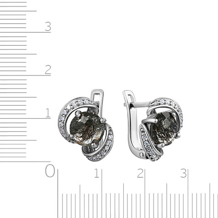 Серьги из серебра с фианитом