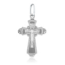 Крест ручной работы из белого золота