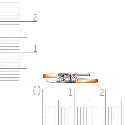 Кольцо из красного золота с фианитом