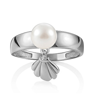 Кольцо из серебра с жемчугом