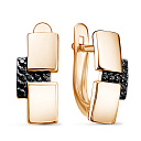 Серьги с английским замком из красного золота с фианитами