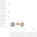 Пусеты из красного золота с фианитом