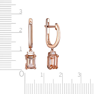 Серьги с английским замком из красного золота с бриллиантами