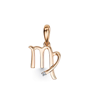 Подвеска из красного золота с бриллиантом