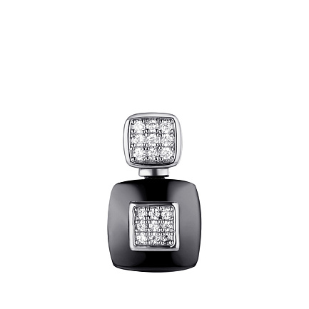 Подвеска из серебра с керамикой, фианитами