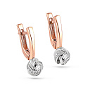 Серьги с английским замком из красного золота с бриллиантами