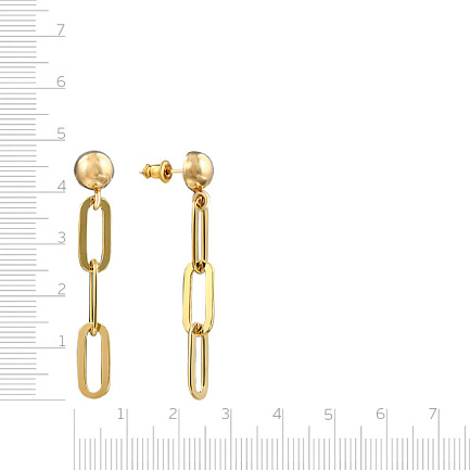 Пусеты из серебра с позолотой