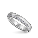 Кольцо обручальное из белого золота с бриллиантом