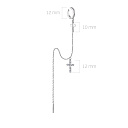 Моносерьга из серебра с фианитом