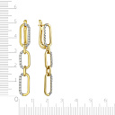 Серьги с английским замком из желтого золота с бриллиантами