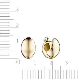 Серьги с английским замком из желтого золота