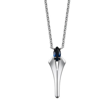 Колье из белого золота с сапфиром