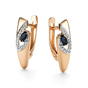 Серьги с английским замком из красного золота с бриллиантами