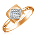 Кольцо из красного золота с фианитом