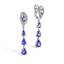 Серьги с английским замком из белого золота