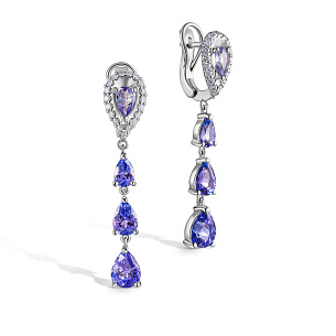 Серьги с английским замком из белого золота