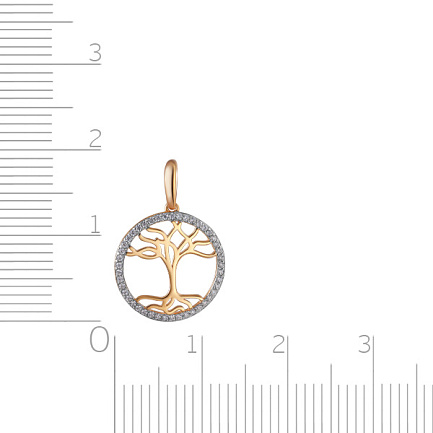 Подвеска из красного золота с фианитом