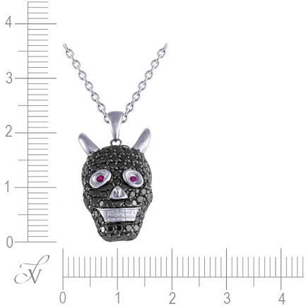 Подвеска из белого золота с рубинами