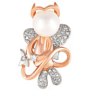 Подвеска из красного золота с бриллиантами, жемчугом