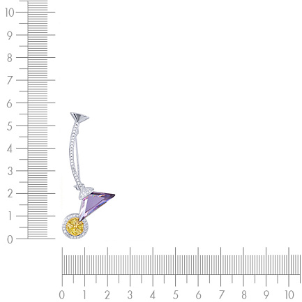 Брошь из серебра с фианитом