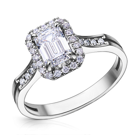 Кольцо из белого золота с бриллиантами