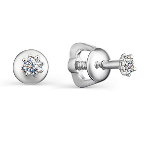 Серьги из белого золота с бриллиантами