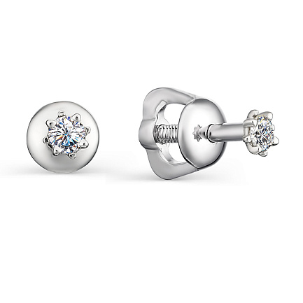 Серьги из белого золота с бриллиантами