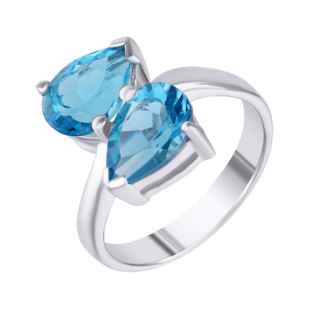 Кольцо из серебра с топазами