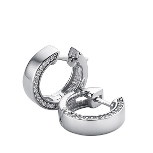 Серебряные серьги конго с фианитами