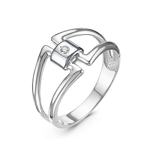 Кольцо из белого золота с бриллиантом