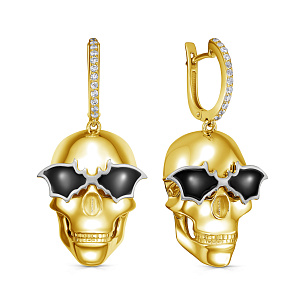 Серьги с английским замком из серебра с фианитом