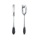 Серьги с английским замком из серебра с фианитами