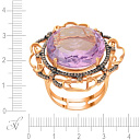 Кольцо из красного золота с бриллиантами, аметистом