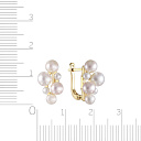 Серьги с английским замком из желтого золота с жемчугом