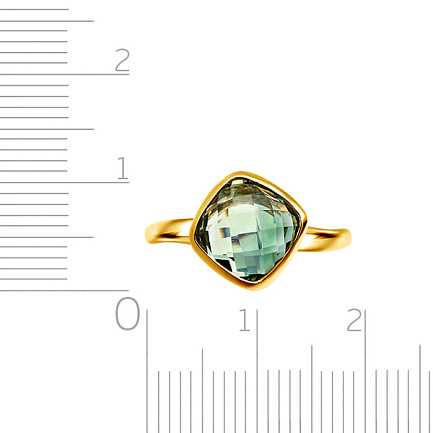 Кольцо из желтого золота с аметистами