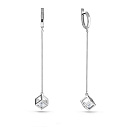 Серьги с английским замком из серебра с фианитами