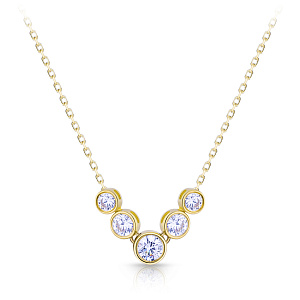 Колье из желтого золота с фианитом