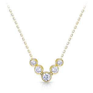 Колье из желтого золота с фианитом