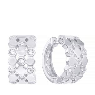 Серьги из серебра с фианитом