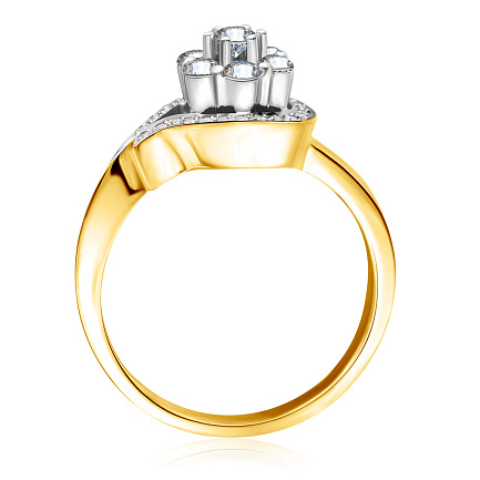 Кольцо из желтого золота с бриллиантами