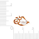 Кольцо из красного золота с жемчугом, фианитом