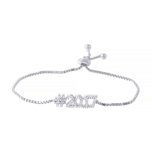 Браслет декоративный из серебра с фианитом