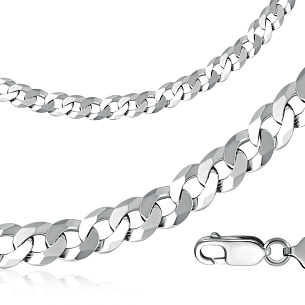 Цепь автомат из серебра, плетение панцирное